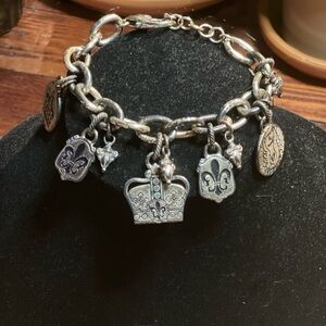 Brighton Silver Charm Bracelet with Regal Design